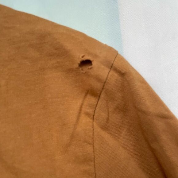 Timberland Men’s Tan & White Long Sleeve T Shirt Size Medium New with defect - Picture 4 of 13